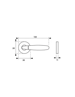 Paire de béquilles Mirella2 pour porte, carré 7mm, chromé brillant/satiné - THIRARD