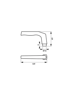 Paire de béquilles pour porte, carré 6x110mm, 1 portée, noir - THIRARD