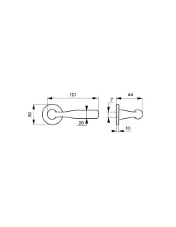 Paire de béquilles pour porte, carré 7 mm, nickelé satiné - THIRARD