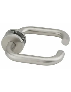 Paire de béquilles pour porte, carré 7mm, aspect inox, vis de fixation invisible - THIRARD