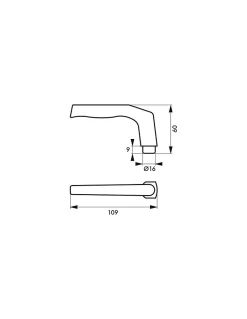 Paire de béquilles pour porte, carré 8mm, argent, 1 portée - THIRARD
