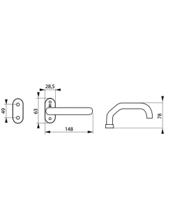Paire de béquilles pour porte, carré 7mm, aspect inox - THIRARD