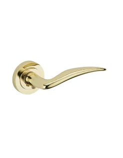 Paire de béquilles pour porte, carré 7mm, laitonnée, ressort de rappel - THIRARD