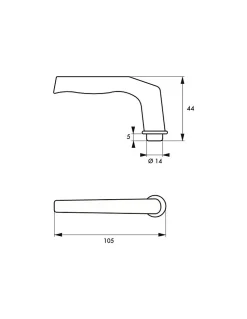 Paire de béquilles pour porte, carré 6mm, 1 portée, argent - THIRARD