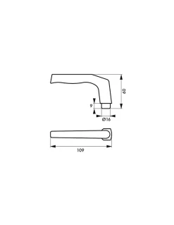 Paire de béquilles pour porte, carré 7mm, 1 portée, noir - THIRARD