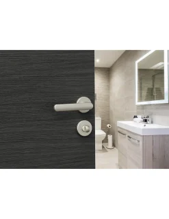 Paire de béquilles Solis pour porte, carré 7mm, nickel satiné - THIRARD
