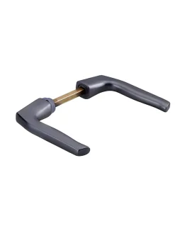 Paire de béquilles Targa pour porte, carré 7mm, 1 portée, gris - THIRARD