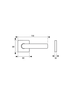 Paire de béquilles Veles pour porte, carré 7mm, argent - THIRARD