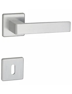 Paire de béquilles Zibel pour porte, carré 7mm, chromé satiné - THIRARD