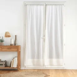 Paire de panneaux droits passe-tringle 2 x 70 x 200 cm Effet lin tissé Norine