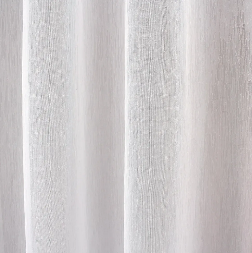 Paire de petits voilages droits finition passe tringle (90x160 cm - Blanc)