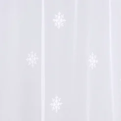 Paire de petits voilages motif flocons (90x160 cm - Blanc)