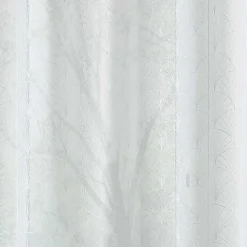 Paire de petits voilages brodés au style art déco (60x120 cm - Blanc)