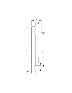 Paire de poignée pour porte battante, entr'axe 300mm, inox - THIRARD