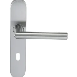 Paire de Poignées de porte KLOSE besser Inox 304 sur Plaque "Noémie vif" - Trou petite clé