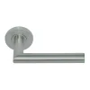 Paire de Poignées de porte sur Rosaces Rondes " Elsa Angle Vif " inox 304 KLOSE BESSER - Sans rosaces de fonction