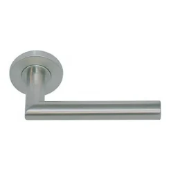 Paire de Poignées de porte sur Rosaces Rondes " Elsa Angle Vif " inox 304 KLOSE BESSER - Sans rosaces de fonction