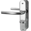 Paire de poignées de porte sur plaques aluminium 190 mm avec verrou et voyant de condamnation Bricard