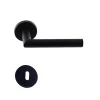 Paire de Poignées de Porte KLOSE besser Inox " ElsaN Noir Black Matt " Angle Vif - +1 Paire de rosaces à trou de clé