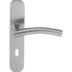 Paire de Poignées de porte KLOSE besser Inox 304 sur Plaque "Romy Vague" - Trou petite clé