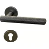 Paire de Poignées "KLOSE besser" sur Rosaces " GUN " Inox 304 PLEIN - +1 Paire de rosaces cylindre