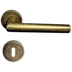 Paire de Poignées sur Rosaces "ANTIQUE OR" Inox 304 - +1 Paire de rosaces à trou de clé