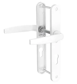 Paire de poignées étroite béquille blanc 233 mm Ensemble pour porte d'entrée Bricard Emetal