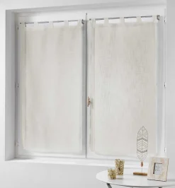 Paire de rideaux voilages - Effet lin (60x160 cm - Ecru)