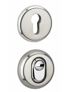 Paire de rosaces de sécurité renforcées pour porte d'entrée, chromé - THIRARD