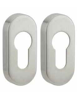 Paire de rosaces ovales pour cylindre, inox - THIRARD