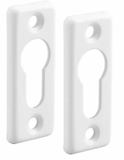 Paire de rosaces rectangulaires pour cylindre profilé, blanc - THIRARD
