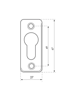 Paire de rosaces rectangulaires pour cylindre profilé, blanc - THIRARD