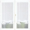 Paire de vitrage tamisant étamine passe-tringle rubans relevables blanc L.140 x l.60cm Dylrev