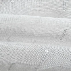 Paire de vitrage tamisant étamine à pattes effet fils coupés blanc L.200 x l.70cm Dylrev