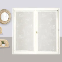 Paire de voilages arabesques en polyester 60x160 cm - Élégance naturelle pour votre intérieur