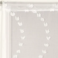 Paire de Voilages Blancs avec Petits Nœuds - 60x90cm, Finition Passe-Tringle