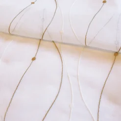 Paire de voilages brodée vague pour fenêtre (60x120 cm - Beige)