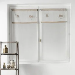 Paire de Voilages Brodés "Betty" 60x90cm Naturel