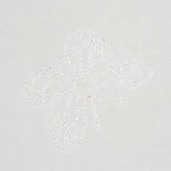 Paire de voilages brodés papillons 60x160cm en blanc - Prêts à poser