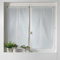 Paire de Voilages "Crochettina" 60x90cm Blanc