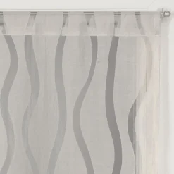 Paire de voilages dévoré gris 60x120cm avec finition passe-tringle