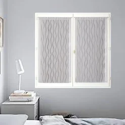 Paire de voilages dévoré gris 60x90cm avec finition passe-tringle.
