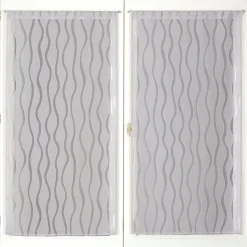 Paire de voilages dévoré gris 60x90cm avec finition passe-tringle.