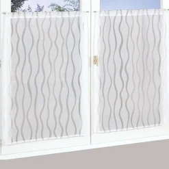 Paire de voilages dévoré passe-tringle 60x160cm blanc Dylrev pour un intérieur élégant