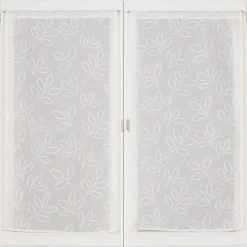 Paire de Voilages Effet Lin Imprimé Gomme 60x160cm Écru.