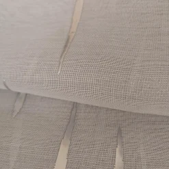 Paire de voilages en polyester avec impression métallique, 60x90cm, gris, prêts à poser