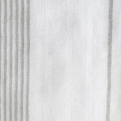 Paire de voilages en étamine rayée gris, 60x160 cm, prêts à poser, finition passe-tringle