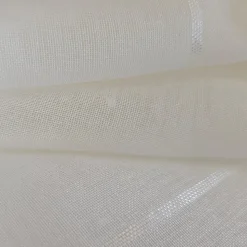 Paire de voilages en étamine unie ivoire 60x160cm avec pattes de finition - Prêts à poser
