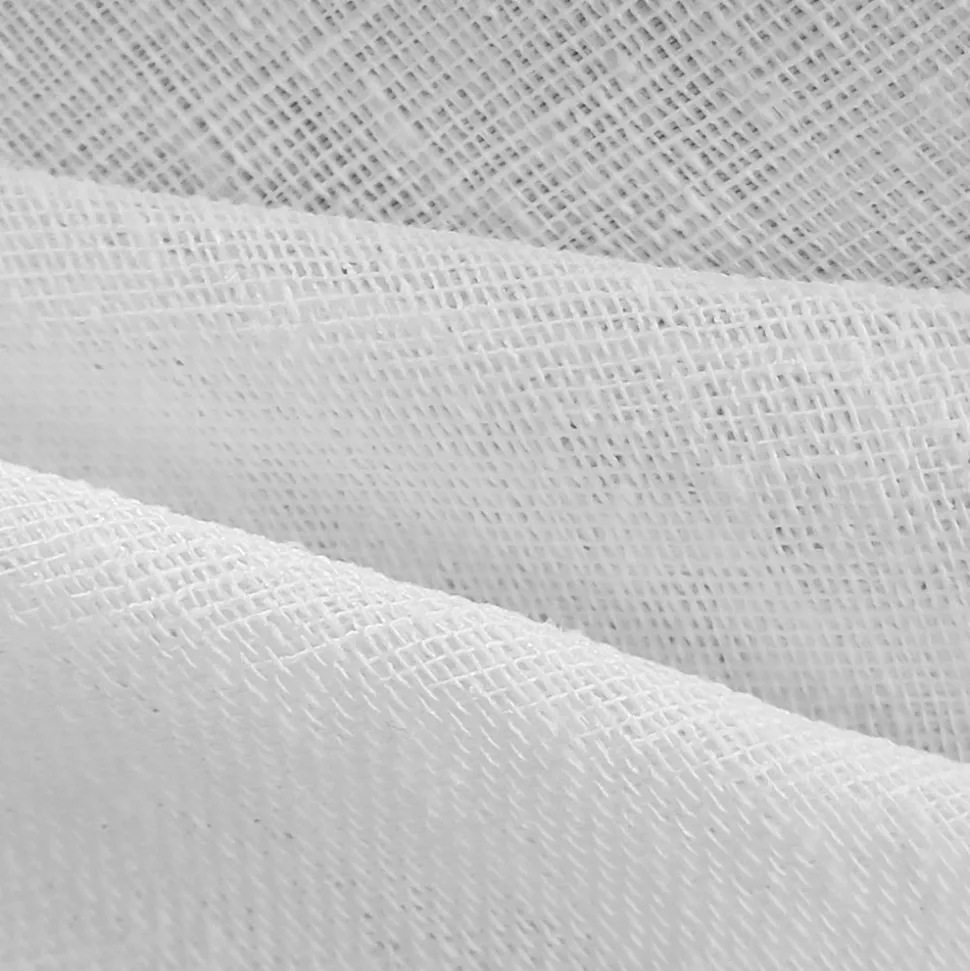 Paire de voilages en étamine unie avec œillets métalliques 60x120 cm - Blanc