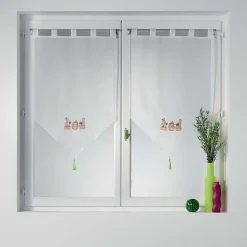 Paire de Voilages "Epinéa" 60x160cm Blanc